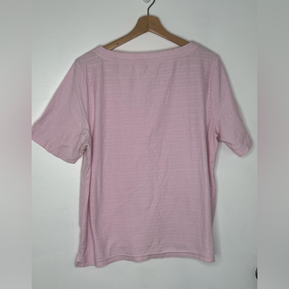 Talbots Light Pink Ribbed Tee, Size XL - Picture 3 of 3